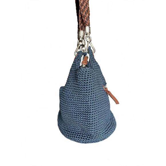The Sak Blue Crochet Women's Handbag with Braided Handle - Picture 3 of 5